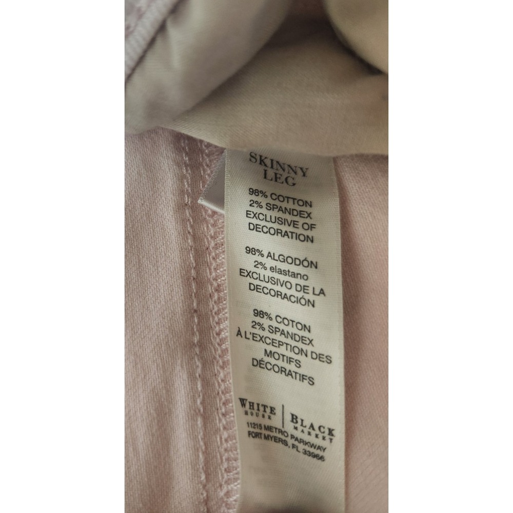 White House Black Market Pink Jeans Size 6 Skinny Ankle Gold Zip Leg Metallic - Picture 3 of 11